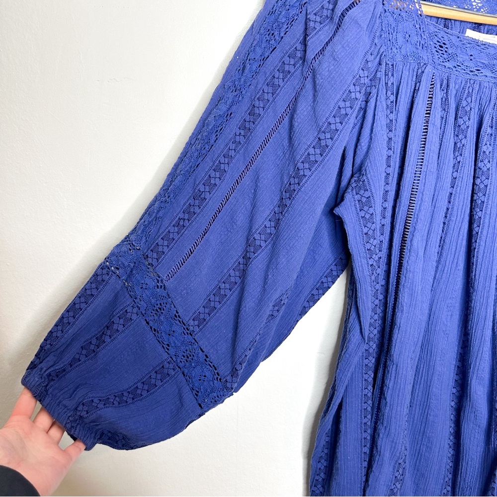 Anthropologie Blue Lace Blouse - Picture 3 of 7